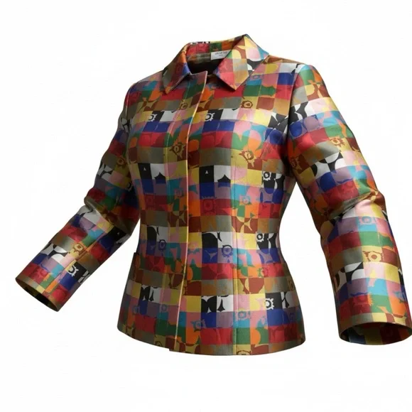 Akris multicolor geometric print blazer - Picture 2 of 11